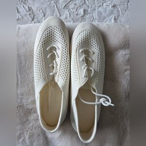 Women’s Slip-On Knit Lace-Up Sneakers in Ivory